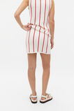 Crochet A Line Mini Skirt  Strawberry Red Stripe  hi-res