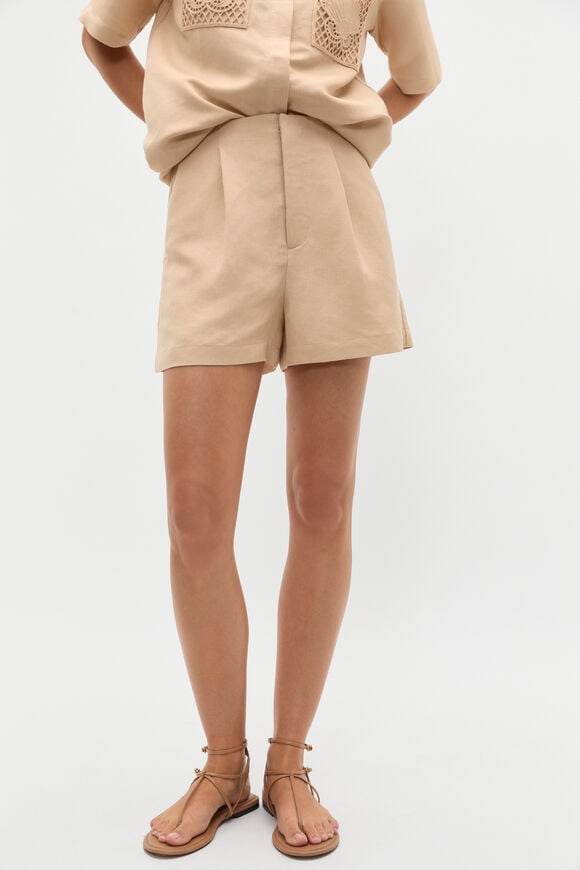 Tailored Pleat Short  Ecru  hi-res