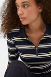 Variegated Rib Polo Top  Twilight Blue Stripe  hi-res
