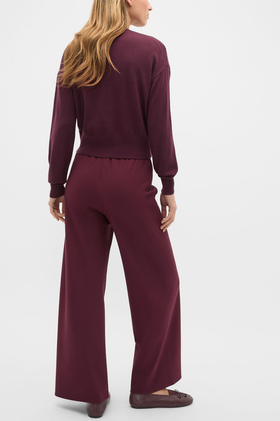 Australian Merino Relaxed Cardigan  Plum Red