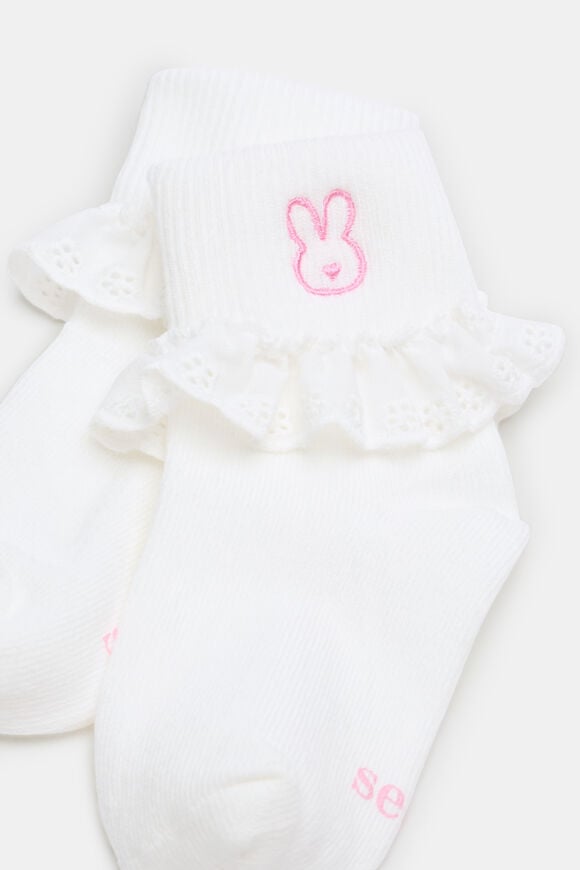 Bunny Frill Sock  Vanilla  hi-res