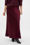 Satin Midi Skirt  Plum Red  hi-res