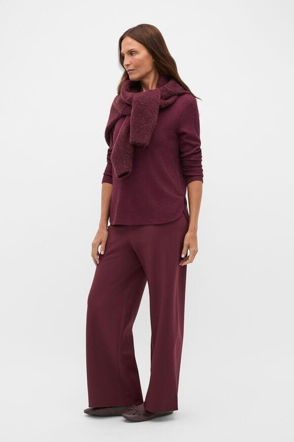 Supersoft Rib Relaxed Top  Plum Red  hi-res