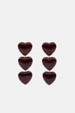 Resin Heart Trio Earring  Plum Red  hi-res