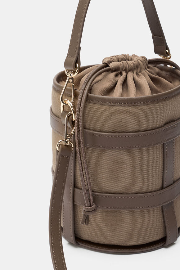 Leather Detail Bucket Bag  Cocoa  hi-res