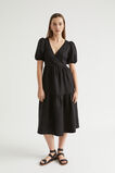 Core Linen Cross Front Midi Dress  Black  hi-res