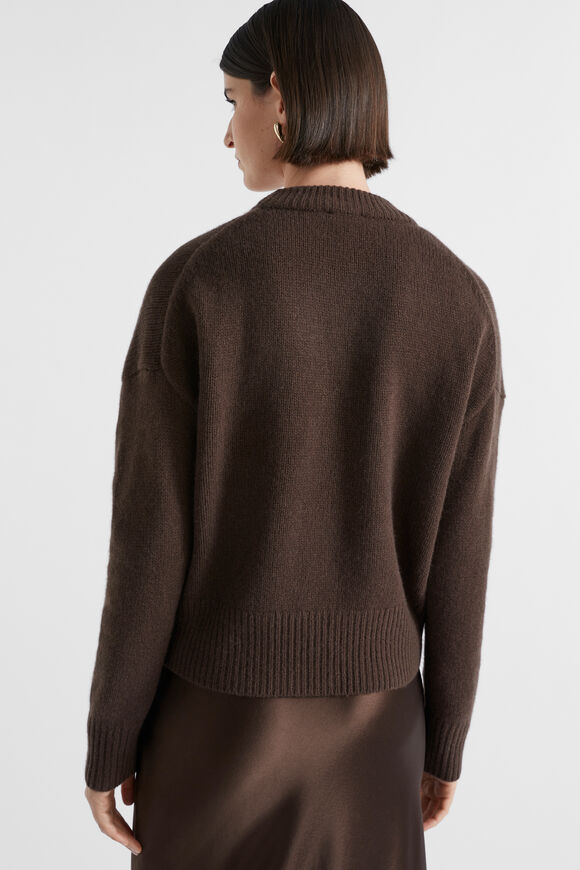 Merino Wool Pocket Cardigan  Dark Espresso  hi-res