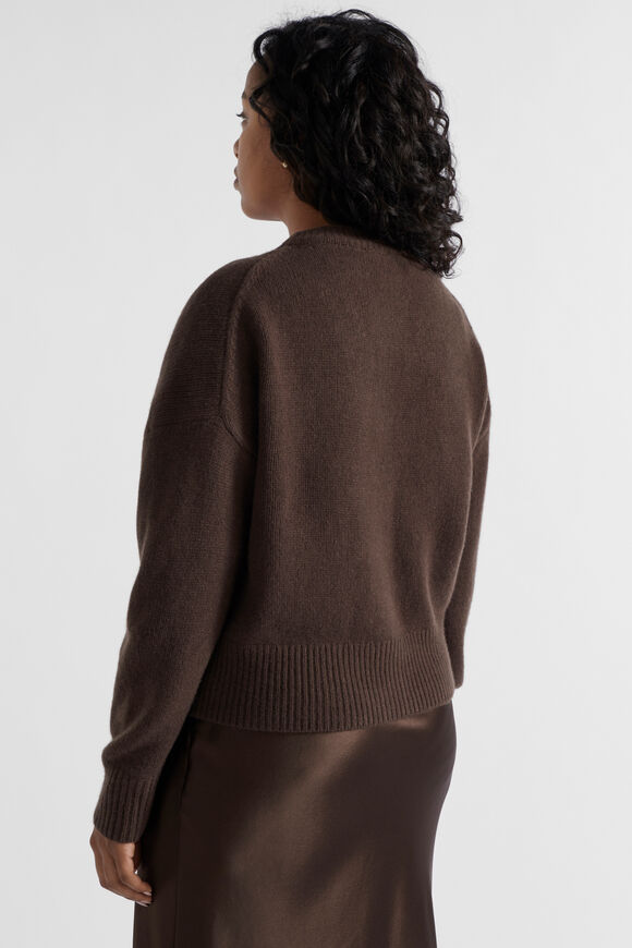 Merino Wool Pocket Cardigan  Dark Espresso  hi-res
