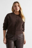 Merino Button Up Knit Cardigan  Dark Espresso Marle  hi-res