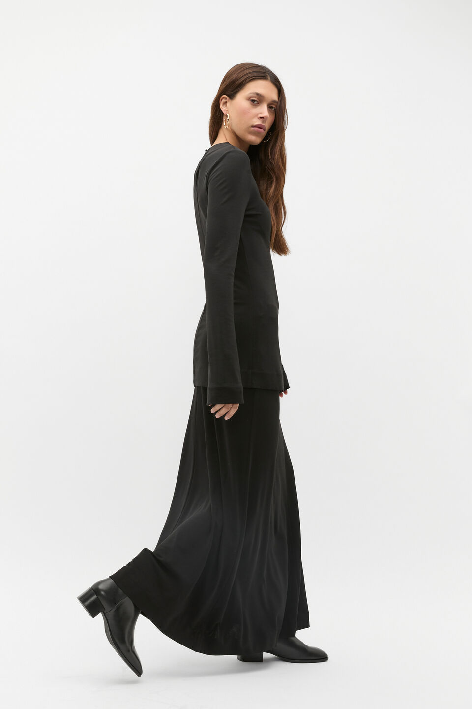 Micro Jersey Layering Top  Black