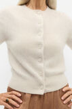 Brushed Cashmere Button Cardigan  Oat Marle  hi-res