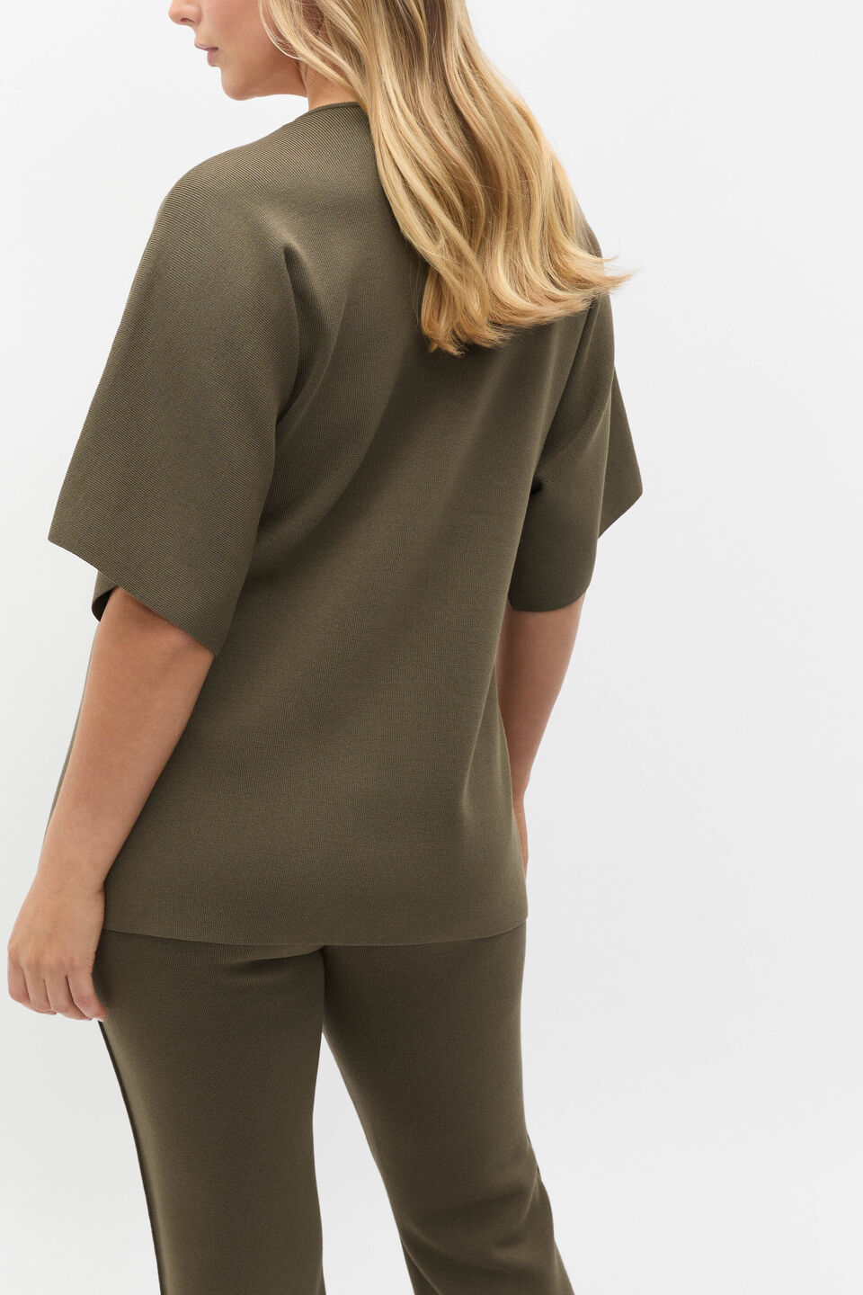 Crepe Knit Batwing Cardigan  Olive Leaf