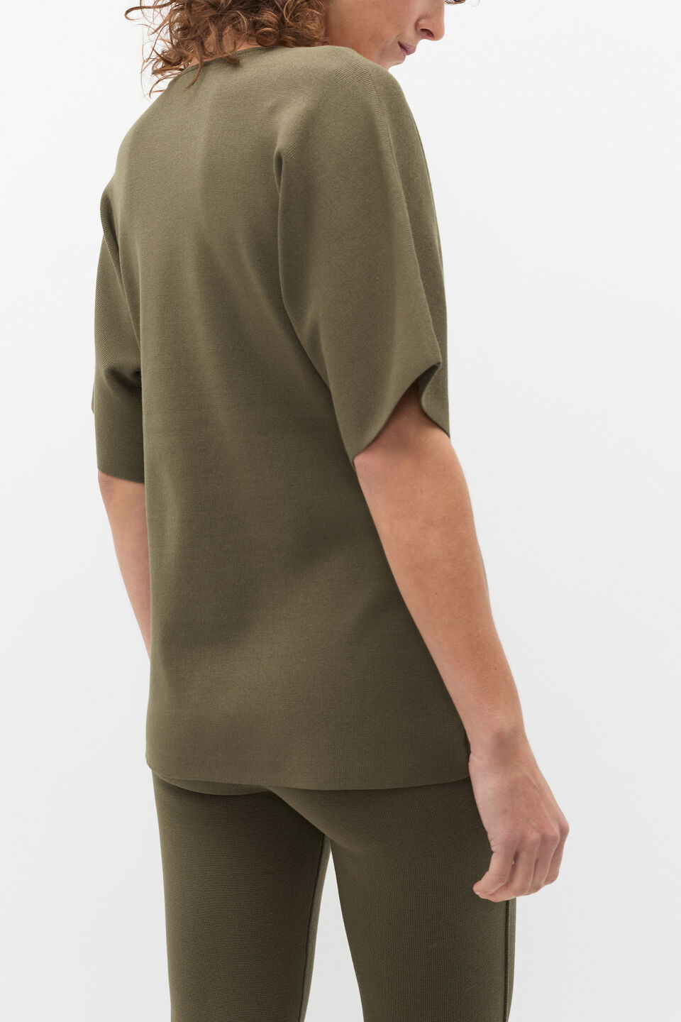 Crepe Knit Batwing Cardigan  Olive Leaf