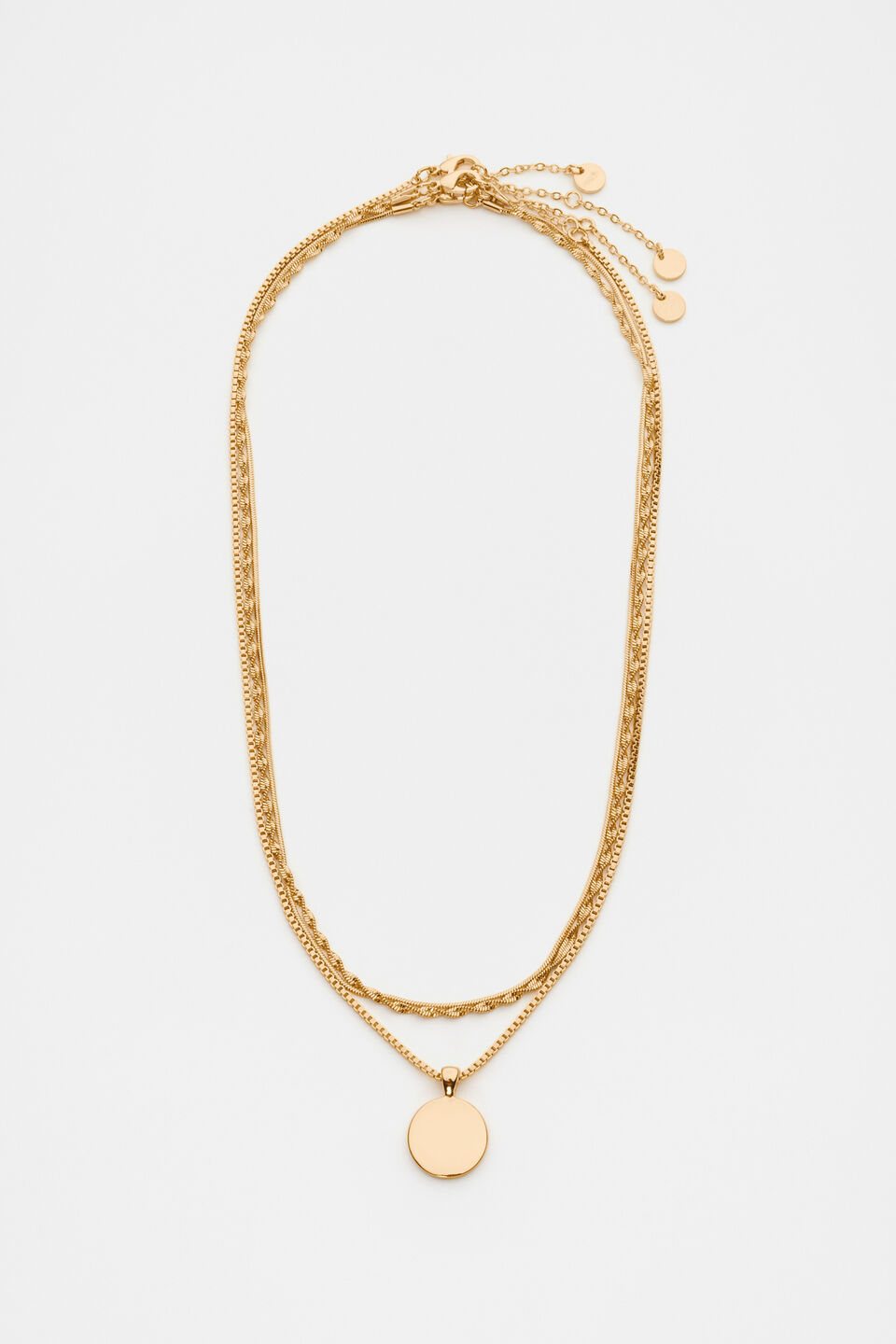 Disc Pendant Necklace  Gold