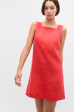 Linen Square Neck Mini Dress  Electric Crimson  hi-res