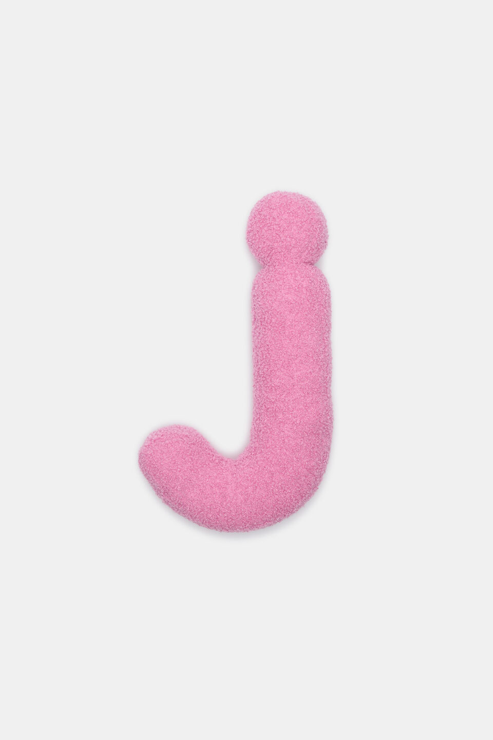 Pink Boucle Initial Cushion  J