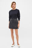 Leather Mini Seam Skirt  Twilight Blue  hi-res