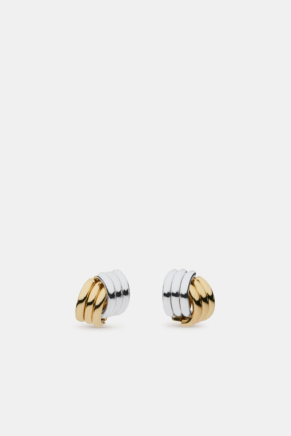 Ribbed Stud  Gold Silver  hi-res