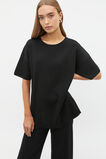 Oversized Crepe Knit Tee  Black  hi-res