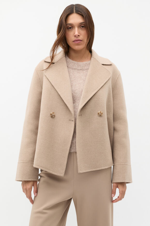 Wool Blend Swing Jacket  Cookie Multi  hi-res