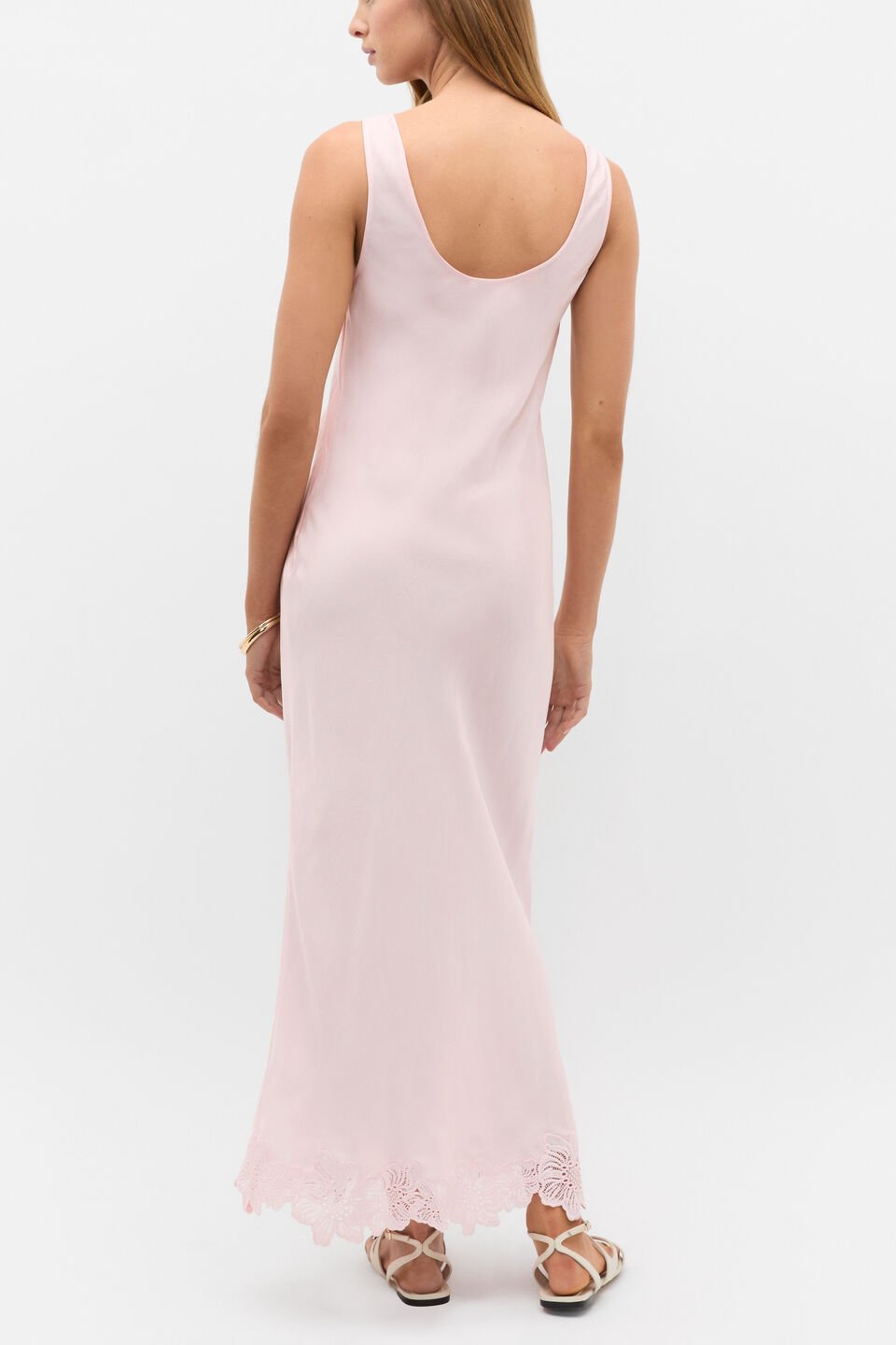 Crinkled Satin Midi Dress  Primrose