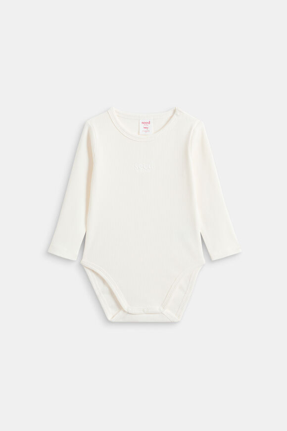 Core Logo Rib Bodysuit  Classic Cream  hi-res