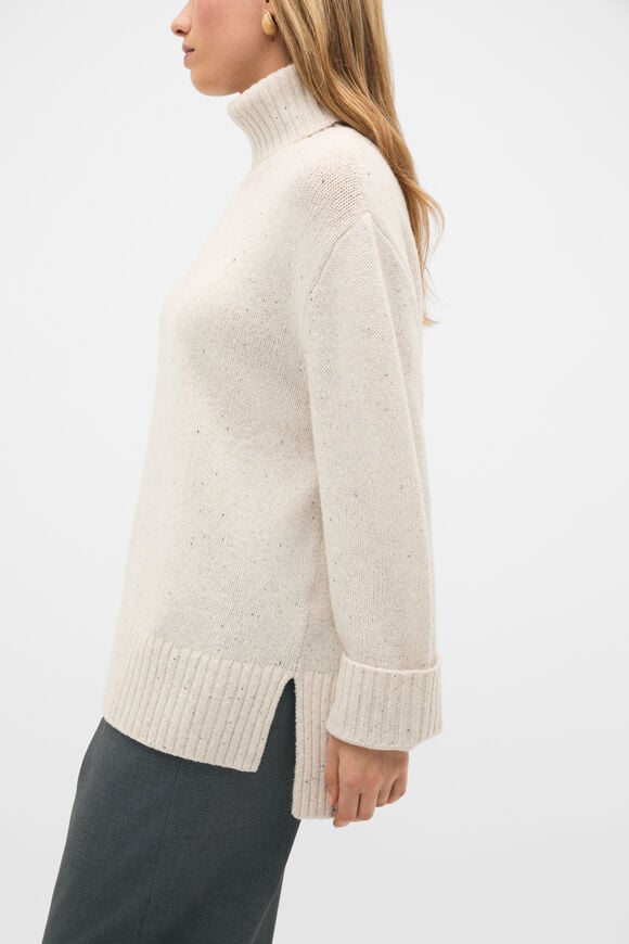 Australian Merino Oversized Roll Neck  Mist Speckle  hi-res