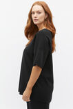 Oversized Crepe Knit Tee  Black  hi-res