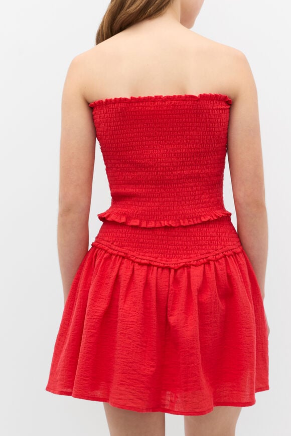 Shirred Skirt  Strawberry Red  hi-res