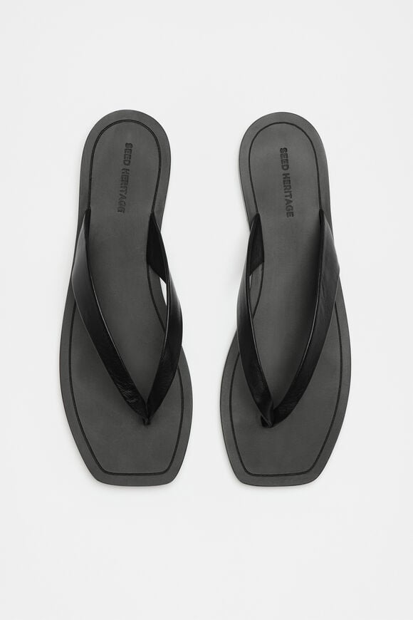 Kenna Leather Flip Flop  Black  hi-res