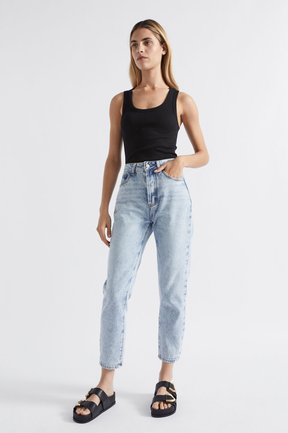 Core Rib Singlet  Black