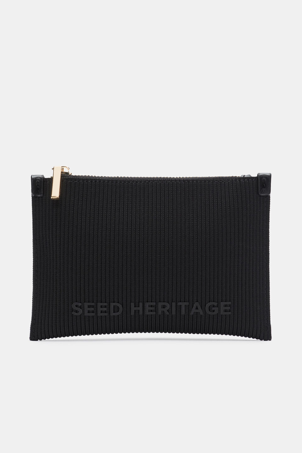 Knit Zip Purse  Black