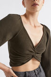 Twist Front Rib Top  Dark Fern  hi-res