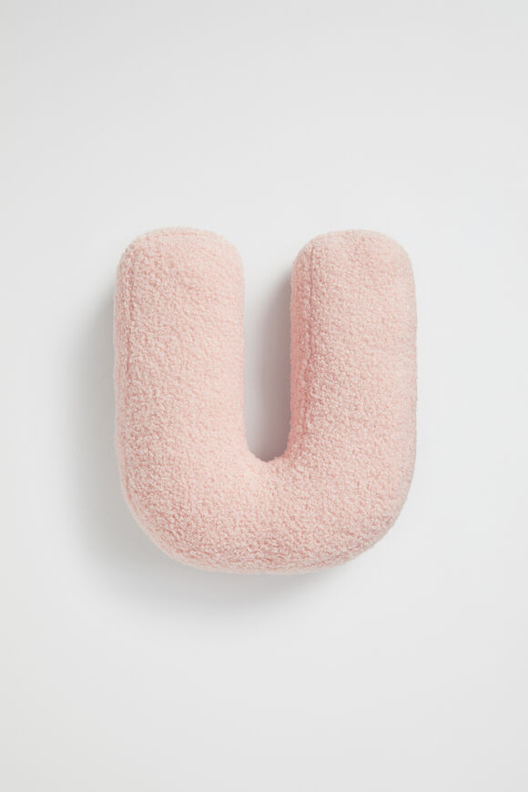 Teddy Initial Cushion Dusty Rose  U  hi-res