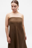 Core Linen Strapless Maxi Dress  Dark Praline  hi-res
