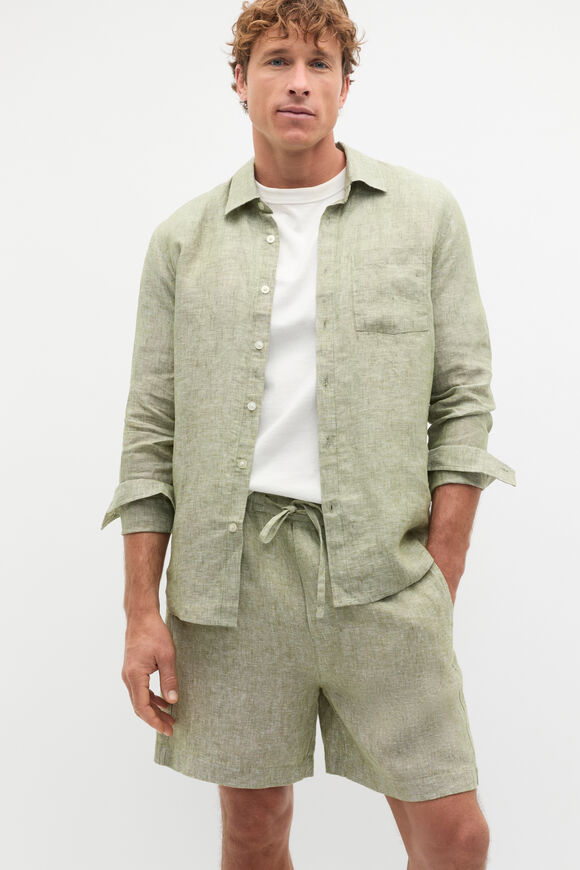 Linen Everyday Shirt  Green Apple  hi-res