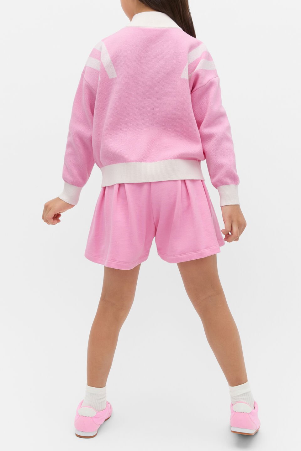 Quarter Zip Logo Sweat  Candy Pink