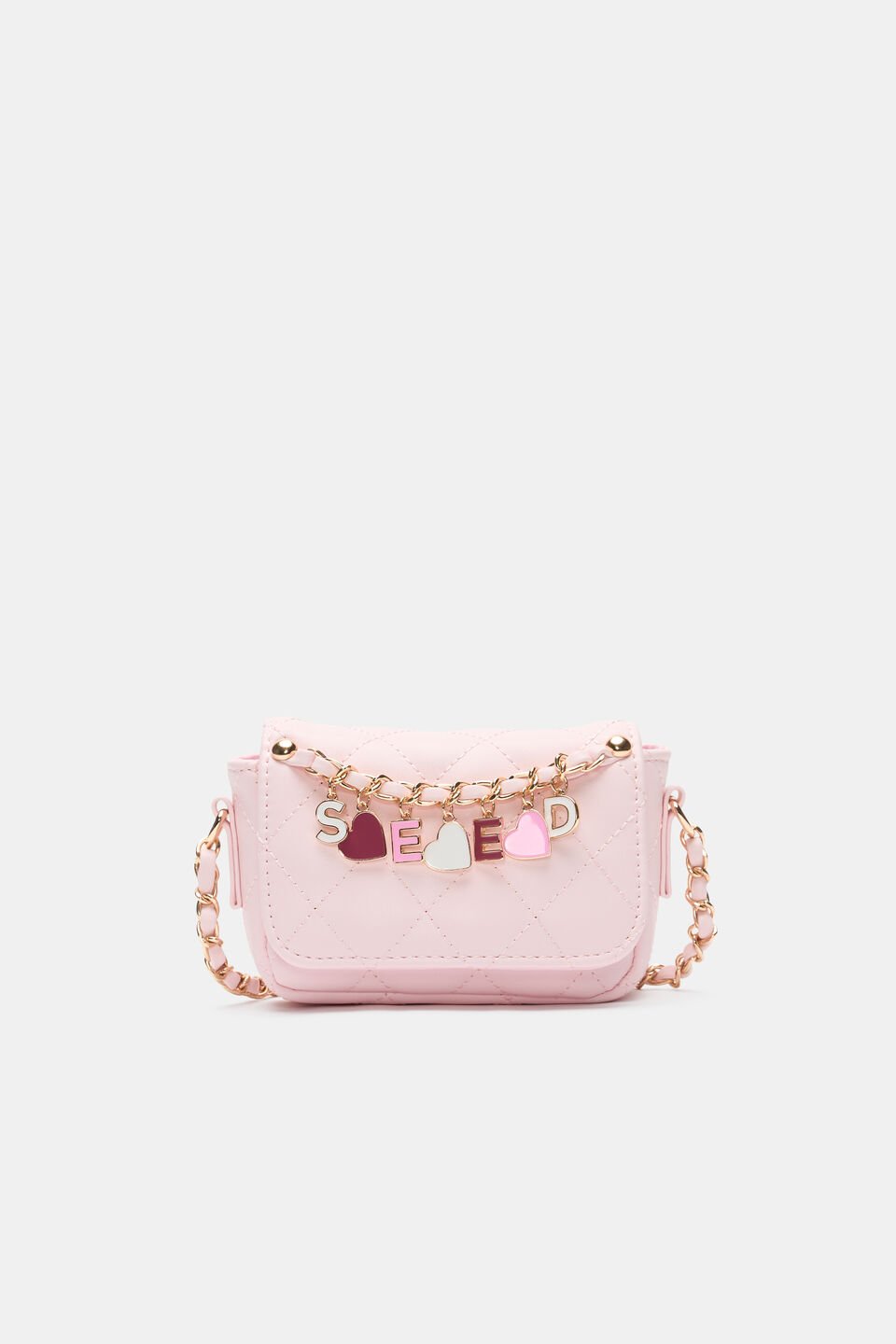 Quilted Charm Bag  Pink Lemonade