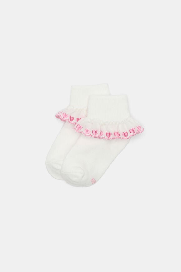 Heart Frill Sock  Vanilla  hi-res