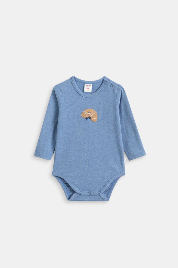 Croissant Bodysuit  Navy Marle  hi-res