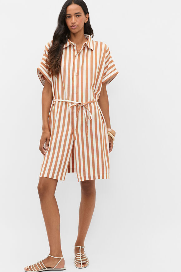 Stripe Collar Detail Poncho  Copper  hi-res