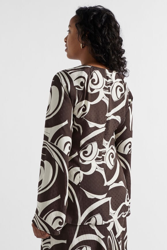 Jacquard Swirl Blouse  Retro Swirl  hi-res