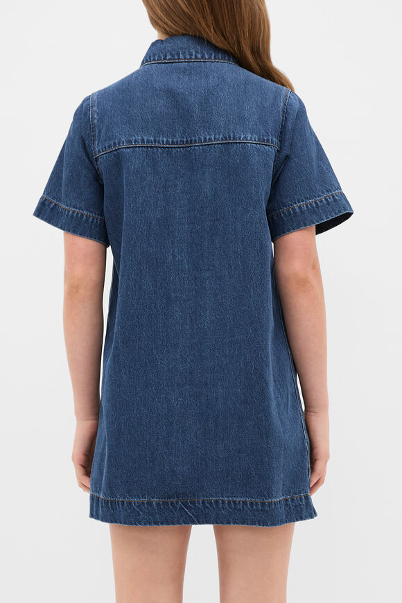 Collar Denim Dress  Ink Wash  hi-res