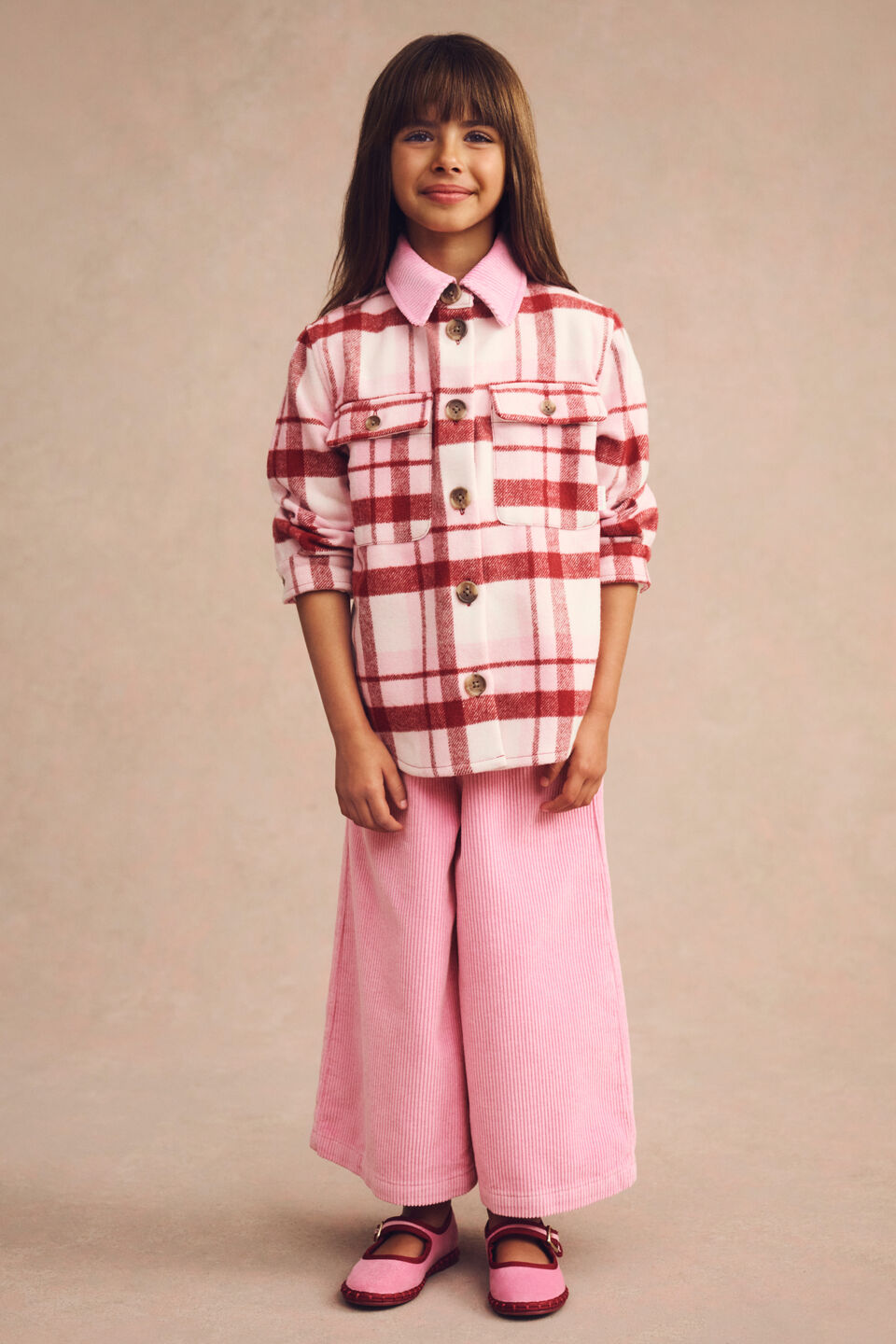 Cord Button Pant  Candy Pink