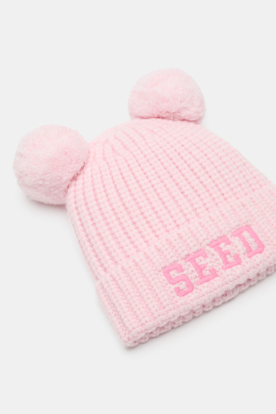 Mini Seed Embroidered Beanie  Pink Lemonade