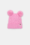 Mini Cable Knit Beanie  Candy Pink  hi-res