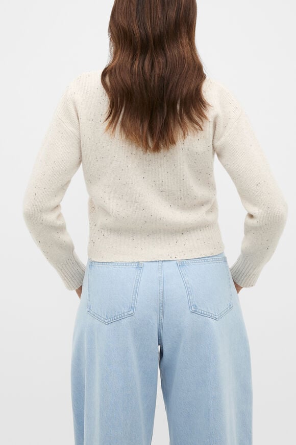 Merino Button Up Knit Cardigan  Mist Speckle  hi-res