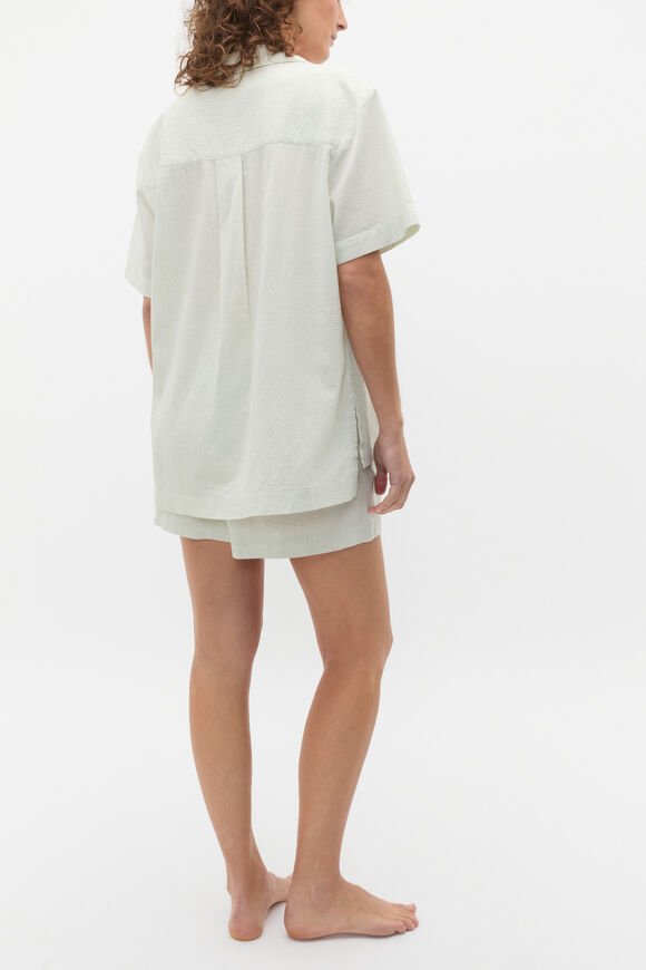 Seersucker Stripe Short Sleeve and Short PJ Set  Mist Stripe  hi-res