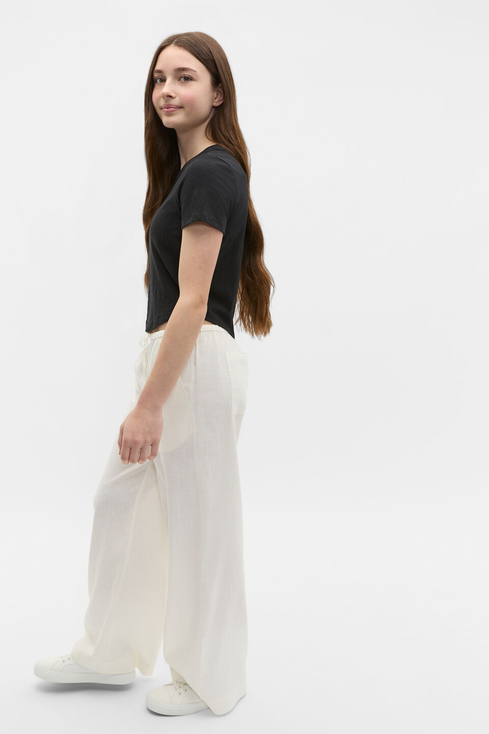 Crew Neck Logo Tee  Black