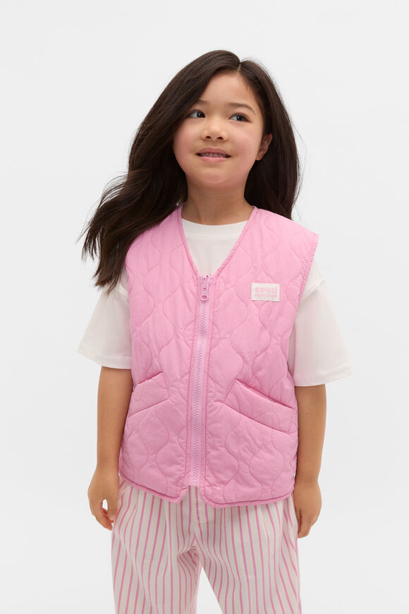 Quilted Logo Vest  Pink Lemonade  hi-res